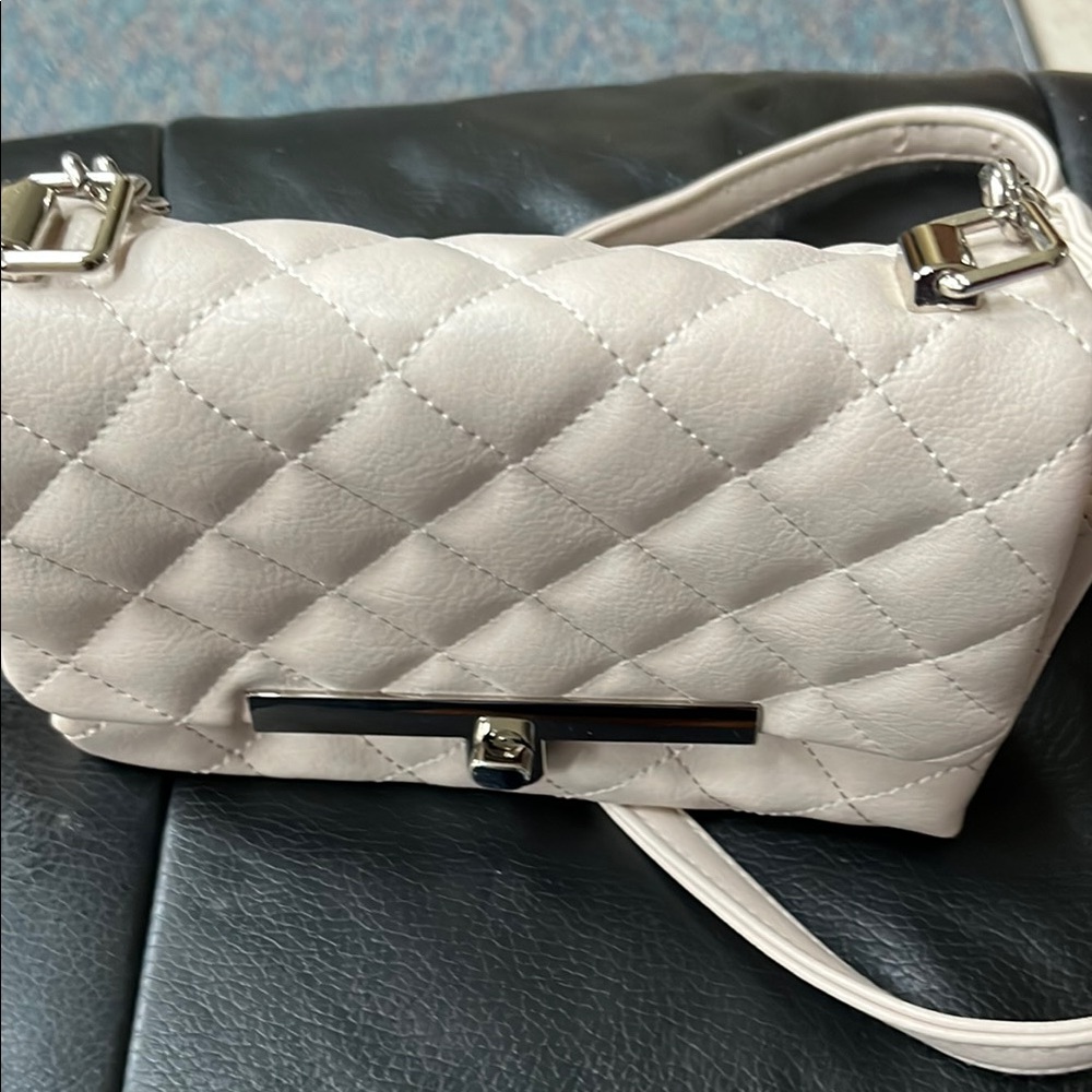 Steve Madden Cream Quilted Crossbody Bag